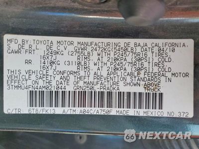 Zdjęcie 12 z 12 samochodu: 2010 TOYOTA TACOMA DOUBLE CAB LONG BED VIN:3TMMU4FN4AM021044 - miniatura