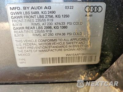 Zdjęcie 14 z 14 samochodu: 2022 AUDI Q5 PREMIUM PLUS 45 VIN:WA1EAAFY9N2080393 - miniatura