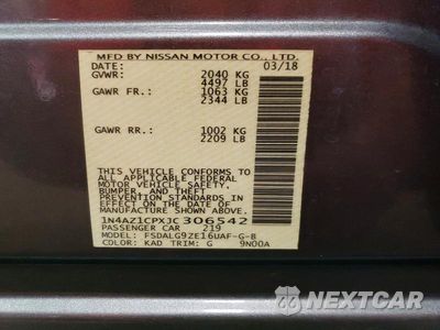 Zdjęcie 13 z 13 samochodu: 2018 NISSAN LEAF SL VIN:1N4AZ1CPXJC306542 - miniatura