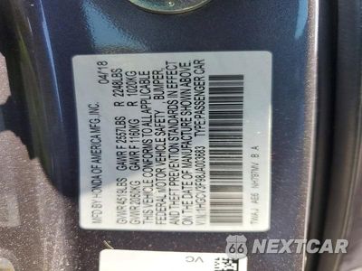 Zdjęcie 12 z 12 samochodu: 2018 HONDA ACCORD TOURING HYBRID VIN:1HGCV3F98JA003683 - miniatura