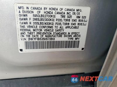 Zdjęcie 13 z 13 samochodu: 2005 HONDA PILOT EXL VIN:2HKYF18535H572813 - miniatura