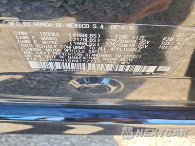 Zdjęcie 13 z 13 samochodu: 2022 HONDA HR-V SPORT VIN:3CZRU6H10NM757734 - miniatura