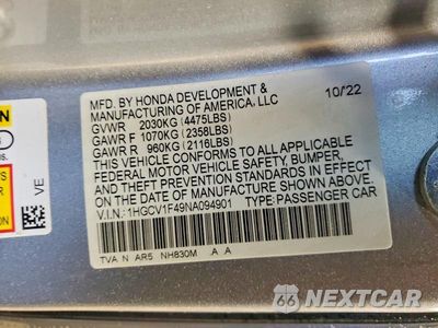 Zdjęcie 13 z 13 samochodu: 2022 HONDA ACCORD SPORT SE VIN:1HGCV1F49NA094901 - miniatura