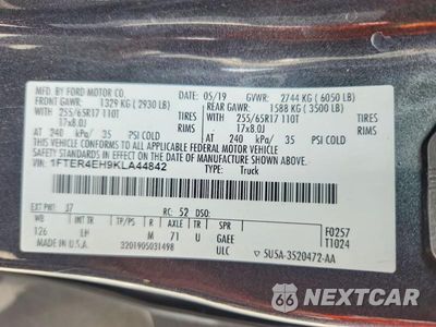 Zdjęcie 12 z 12 samochodu: 2019 FORD RANGER XL VIN:1FTER4EH9KLA44842 - miniatura