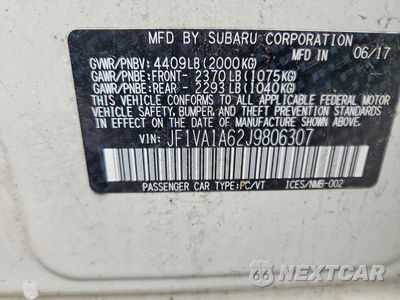Zdjęcie 12 z 12 samochodu: 2018 SUBARU WRX VIN:JF1VA1A62J9806307 - miniatura