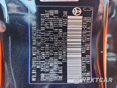 Zdjęcie 12 z 12 samochodu: 2023 TOYOTA COROLLA LE VIN:5YFB4MDE0PP022316 - miniatura