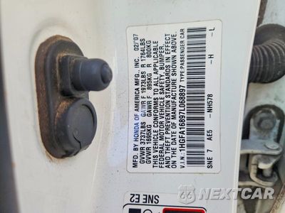 Zdjęcie 12 z 12 samochodu: 2007 HONDA CIVIC EX VIN:1HGFA16897L068897 - miniatura