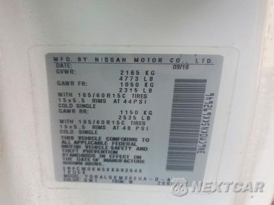 Zdjęcie 12 z 12 samochodu: 2019 NISSAN NV200 VAN VIN:3N6CM0KN5KK692646 - miniatura