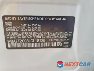 Zdjęcie 12 z 12 samochodu: 2020 BMW 740 I VIN:WBA7T2C08LGL18129 - miniatura