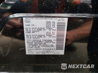 Zdjęcie 13 z 13 samochodu: 2014 INFINITI QX60 BASE VIN:5N1AL0MM9EC544443 - miniatura