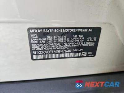 Zdjęcie 12 z 12 samochodu: 2021 BMW X5 SDRIVE 40I VIN:5UXCR4C07M9F47646 - miniatura