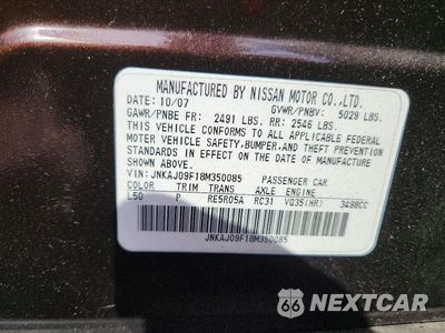Zdjęcie 13 z 13 samochodu: 2008 INFINITI EX35 BASE VIN:JNKAJ09F18M350085 - miniatura