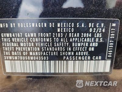 Zdjęcie 12 z 12 samochodu: 2024 VOLKSWAGEN JETTA S VIN:3VW5M7BU5RM043503 - miniatura