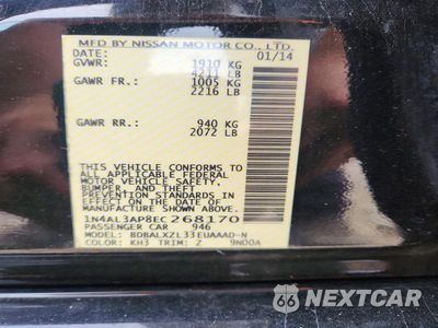 Zdjęcie 12 z 12 samochodu: 2014 NISSAN ALTIMA 2.5 SL VIN:1N4AL3AP8EC268170 - miniatura