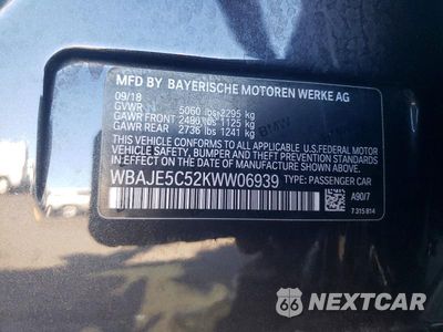 Zdjęcie 13 z 13 samochodu: 2019 BMW 540 I VIN:WBAJE5C52KWW06939 - miniatura