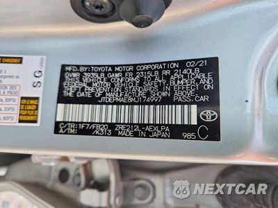 Zdjęcie 12 z 12 samochodu: 2021 TOYOTA COROLLA LE VIN:JTDEPMAE8MJ174997 - miniatura
