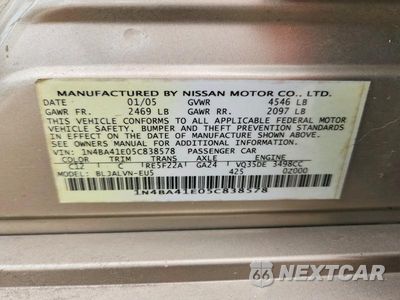 Zdjęcie 12 z 12 samochodu: 2005 NISSAN MAXIMA 3.5 SE VIN:1N4BA41E05C838578 - miniatura