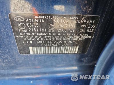 Zdjęcie 12 z 12 samochodu: 2016 HYUNDAI ELANTRA SE VIN:KMHDH4AE2GU518170 - miniatura