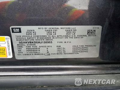 Zdjęcie 13 z 13 samochodu: 2017 BUICK ENCLAVE VIN:5GAKVBKD6HJ138963 - miniatura