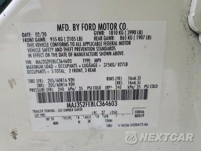 Zdjęcie 13 z 13 samochodu: 2020 FORD ECOSPORT S VIN:MAJ3S2FE8LC364603 - miniatura