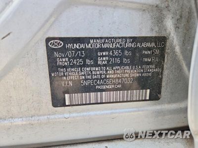 Zdjęcie 12 z 12 samochodu: 2014 HYUNDAI SONATA SE VIN:5NPEC4AC6EH847032 - miniatura