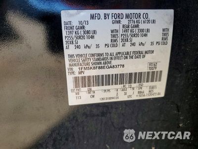 Zdjęcie 13 z 13 samochodu: 2014 FORD EXPLORER LIMITED VIN:1FM5K8F88EGA83778 - miniatura