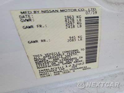 Zdjęcie 13 z 13 samochodu: 2020 NISSAN ALTIMA SR VIN:1N4BL4CV1LC123202 - miniatura