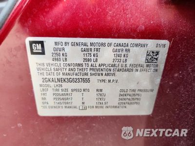 Zdjęcie 12 z 12 samochodu: 2016 GMC TERRAIN SLE VIN:2GKALNEK3G6237655 - miniatura