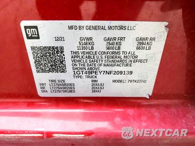 Zdjęcie 12 z 12 samochodu: 2022 GMC SIERA25004WD VIN:1GT49PEY7NF209139 - miniatura