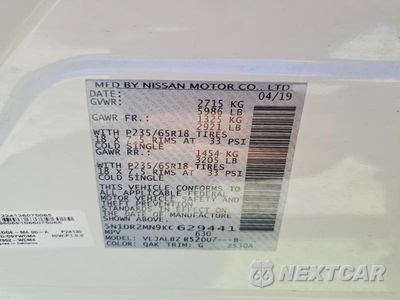 Zdjęcie 14 z 14 samochodu: 2019 NISSAN PATHFINDER S VIN:5N1DR2MN9KC629441 - miniatura