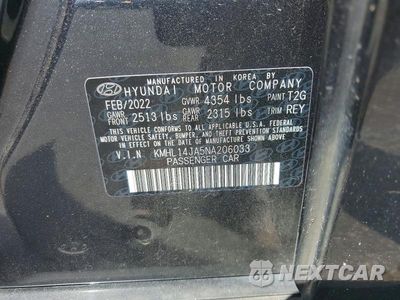 Zdjęcie 12 z 12 samochodu: 2022 HYUNDAI SONATA SEL VIN:KMHL14JA5NA206033 - miniatura