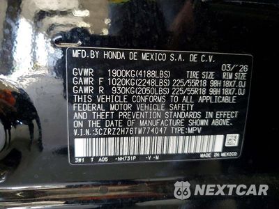 Zdjęcie 14 z 14 samochodu: 2026 HONDA HR-V EXL VIN:3CZRZ2H76TM774047 - miniatura