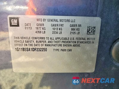 Zdjęcie 12 z 12 samochodu: 2013 CHEVROLET MALIBU LS VIN:1G11B5SA1DF232250 - miniatura