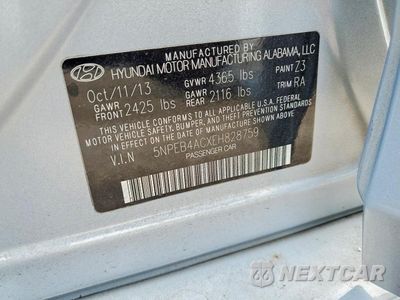 Zdjęcie 12 z 12 samochodu: 2014 HYUNDAI SONATA GLS VIN:5NPEB4ACXEH828759 - miniatura