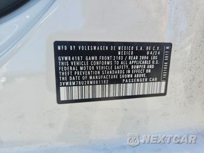 Zdjęcie 12 z 12 samochodu: 2024 VOLKSWAGEN JETTA SPORT VIN:3VWBM7BU2RM081192 - miniatura