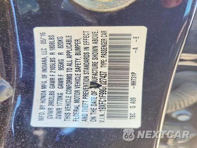 Zdjęcie 13 z 13 samochodu: 2016 HONDA CIVIC TOURING VIN:19XFC1F99GE027437 - miniatura
