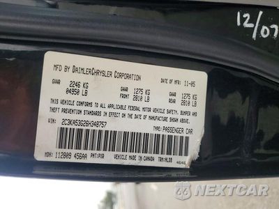 Zdjęcie 12 z 12 samochodu: 2006 CHRYSLER 300 TOURING VIN:2C3KA53G26H348757 - miniatura