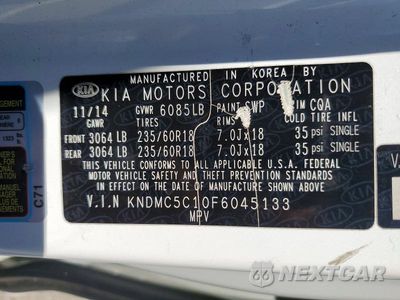 Zdjęcie 13 z 13 samochodu: 2015 KIA SEDONA EX VIN:KNDMC5C10F6045133 - miniatura