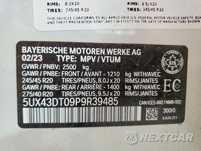 Zdjęcie 13 z 13 samochodu: 2023 BMW X4 M40I VIN:5UX43DT09P9R39485 - miniatura