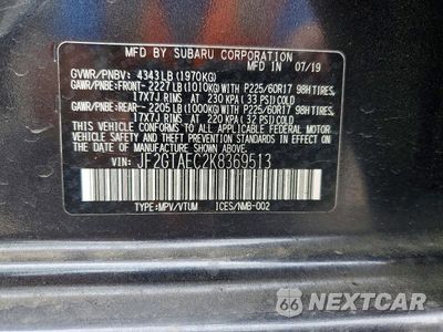 Zdjęcie 12 z 12 samochodu: 2019 SUBARU CROSSTREK PREMIUM VIN:JF2GTAEC2K8369513 - miniatura