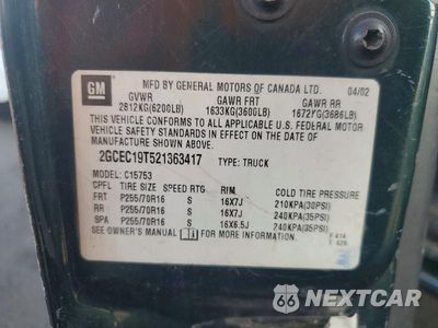 Zdjęcie 12 z 12 samochodu: 2002 CHEVROLET SILVERADO C1500 VIN:2GCEC19T521363417 - miniatura