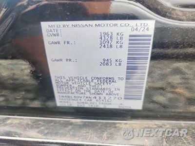 Zdjęcie 13 z 13 samochodu: 2024 NISSAN ALTIMA SV VIN:1N4BL4DV7RN411270 - miniatura