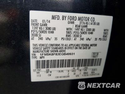 Zdjęcie 13 z 13 samochodu: 2014 FORD EXPLORER LIMITED VIN:1FM5K8F83EGB49931 - miniatura