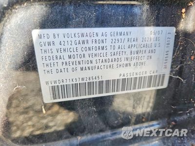 Zdjęcie 12 z 12 samochodu: 2007 VOLKSWAGEN RABBIT VIN:WVWDR71K97W285451 - miniatura