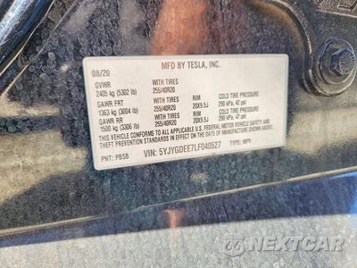Zdjęcie 14 z 14 samochodu: 2020 TESLA MODEL Y VIN:5YJYGDEE7LF040527 - miniatura