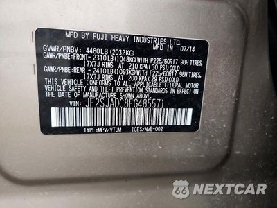 Zdjęcie 13 z 13 samochodu: 2015 SUBARU FORESTER 2.5I PREMIUM VIN:JF2SJADC8FG485571 - miniatura
