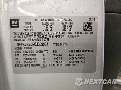 Zdjęcie 14 z 14 samochodu: 2012 GMC ACADIA SLT-1 VIN:1GKKVRED9CJ359957 - miniatura