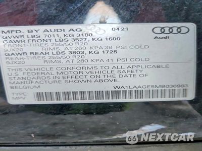 Zdjęcie 13 z 13 samochodu: 2021 AUDI E-TRON PREMIUM PLUS VIN:WA1LAAGE5MB036983 - miniatura