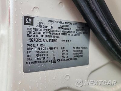 Zdjęcie 12 z 12 samochodu: 2008 BUICK ENCLAVE CXL VIN:5GAER23778J118490 - miniatura