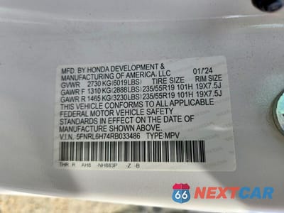 Zdjęcie 13 z 13 samochodu: 2024 HONDA ODYSSEY SPORT VIN:5FNRL6H74RB033486 - miniatura
